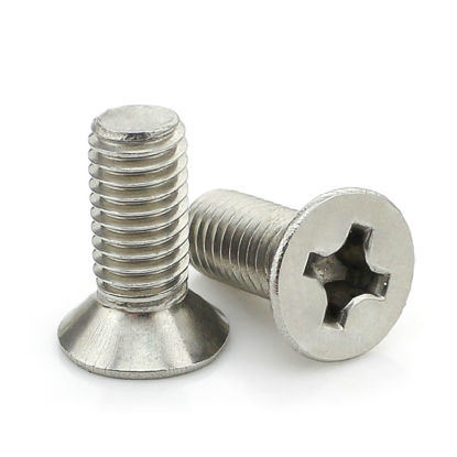 Picture of Customized DIN965 Metric Stainless Steel M2 M2.5 M3 M4 M5 M6 Cross Recessed Flat Countersunk Head Machine Screw