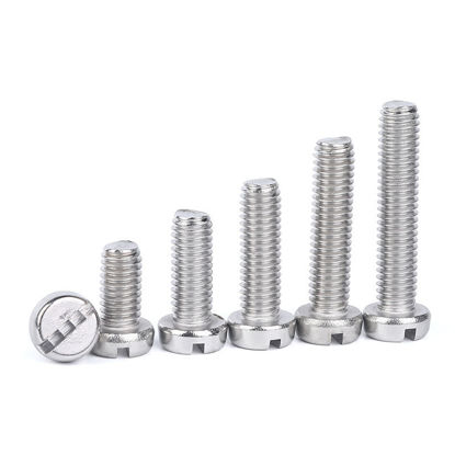 Picture of 304 stainless steel slotted cylindrical head screw gb65 pan head round head screw m1.6m2.5m3m4m5m6