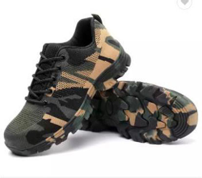 Picture of Cross - camouflage flying woven work shoes steel baotou breathable casual safety shoes anti - hit anti - stab labor protection