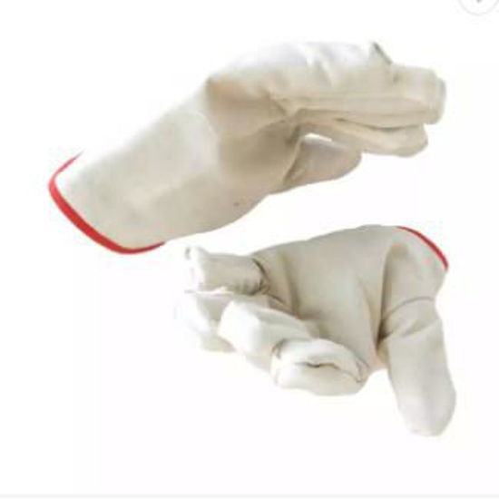 Picture of Thickened wear-resistant fully lined electric welding labor canvas gloves construction site industrial safety gloves