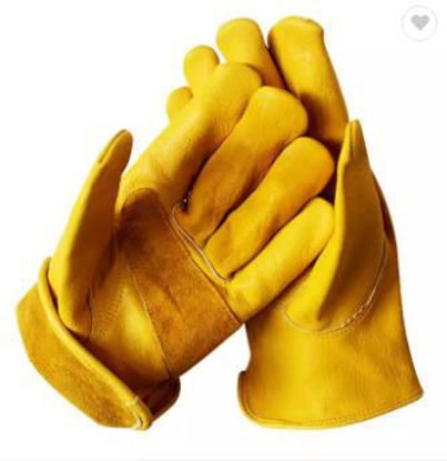 Picture of Strong and Durable Natural Leather Comfortable Non-Slip Wrist Adjustment Work Sports Safety Gloves