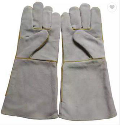 Picture of Processing custom long golden trimming non-slip anti-high temperature welding protective safety gloves